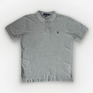 U.S Polo Assn Men's Cotton Polo Shirt Grey Large Golf Preppy